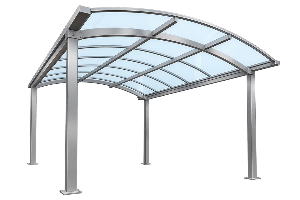 Curved-roof aluminum pergola