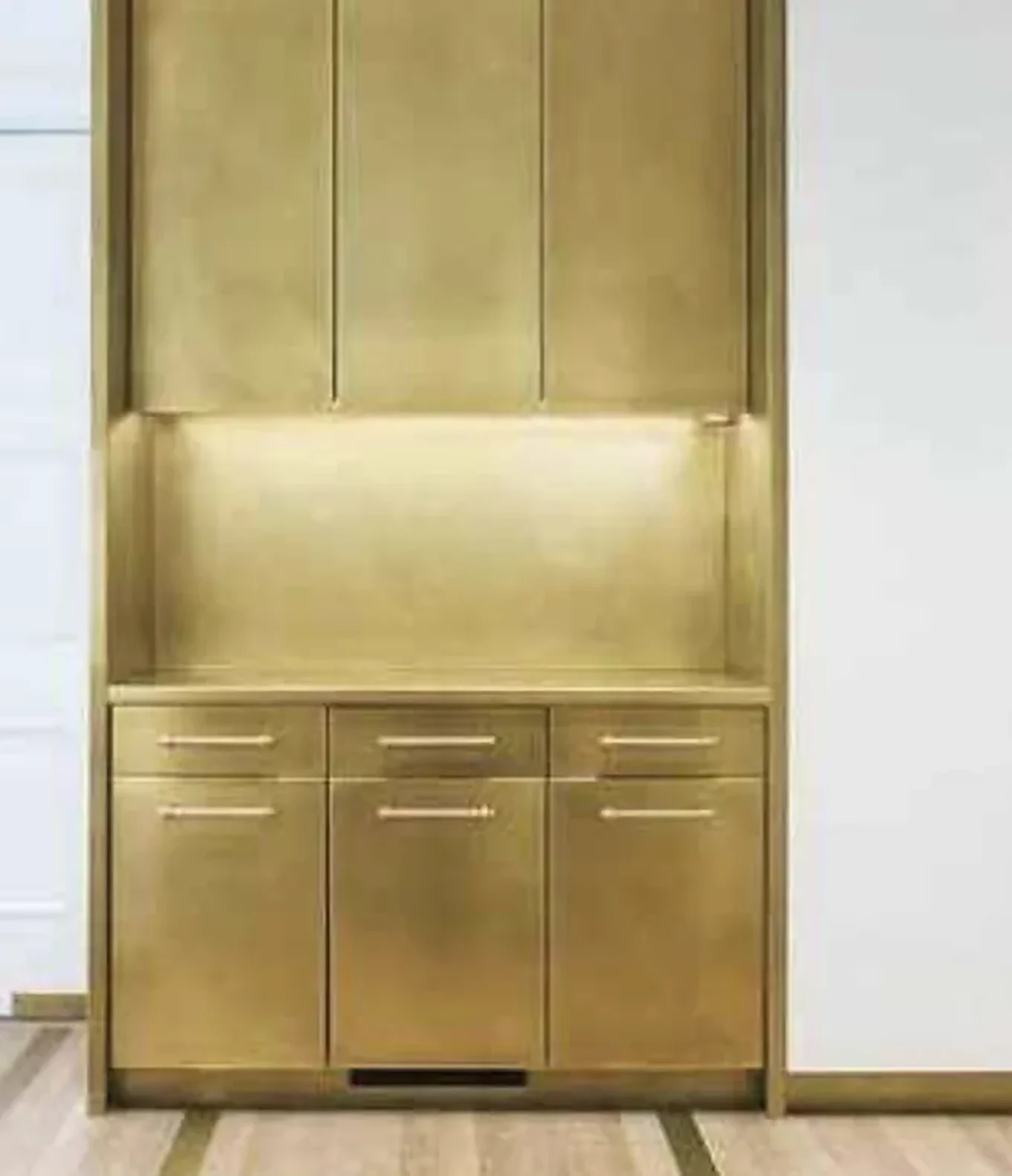 Brass-clad lift lobby